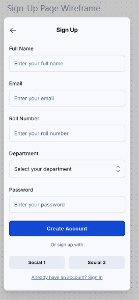 Sign Up Wireframe